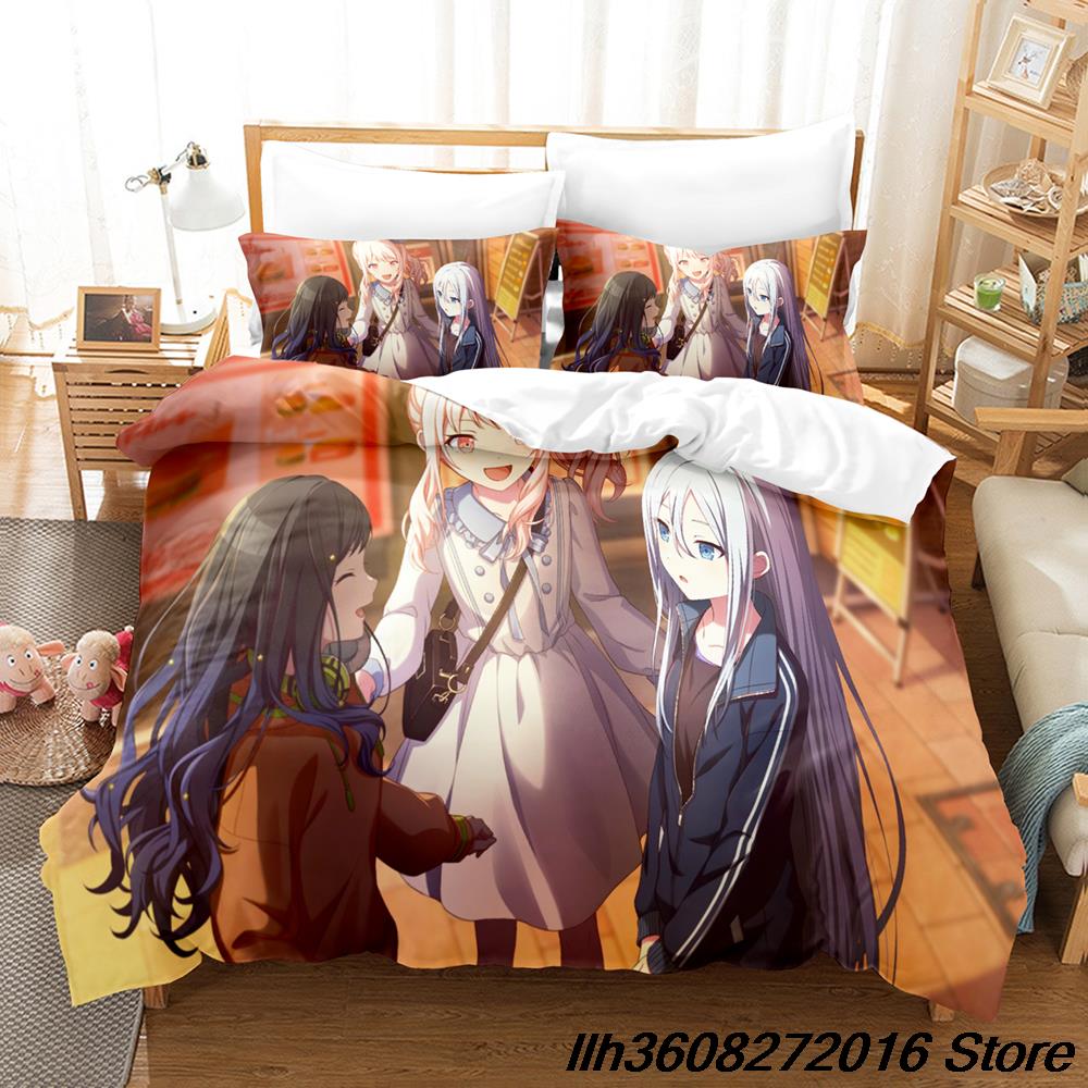 Yoisaki Kanade Bedding Set Cartoon Anime Three-Piece Set Adult Kid Bedroom Three-Piece Suit Kawaii Girl Colcha De Verano Ca