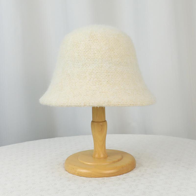 Unisex Knit Water Bucket Hat With Warmth And Simple Design For Fall And Winter бежевый