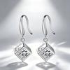 925 Sterling Silver Fashion Versatile Square Zircon Ear Hook Birthday Party Anniversary Gift