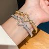 Minimalist Gourd Zircon Bracelet With 18k Gold Plating For Fashion Jewelry Enthusiasts