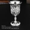 2pcs Silver Metal Wine Glass Exquisite Cocktail Glass Goblets & Chalices Chalice Goblet  Banquet