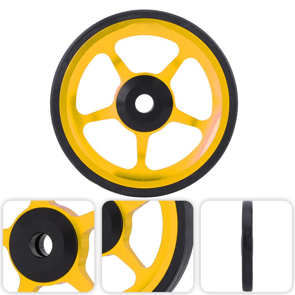 Katlanır Bisiklet Alüminyum Kolay Tekerlekli Bisiklet İtme Tekerleği Montaj Vidası ile Altın Siyah