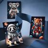 Cartoon Cute In The Universe Wearing Space Suit Animals Panda Koala Lion Cat Poster Canvas Painting Wall Art Pictures Home Decor