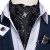 Mens Ascot Silk Cravat Blue Paisley Tie Handkerchief Cufflinks Set Formal Party