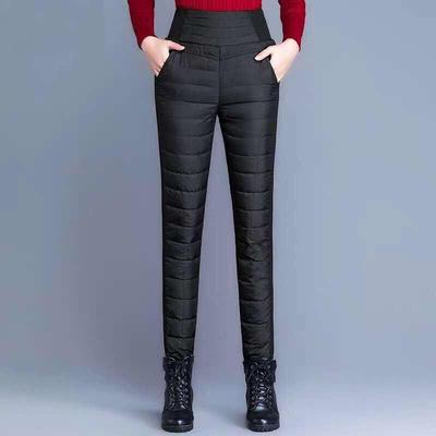 Pantaloni in piumino da donna Pantaloni in cotone caldo invernale ispessito coreano sottile a vita alta