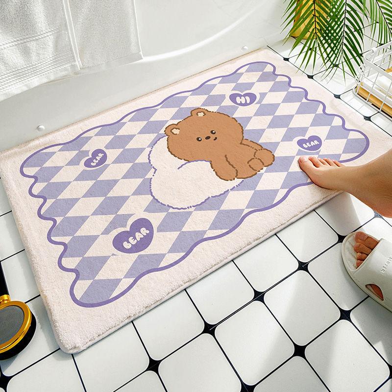 

Милые коврики на пол с мишкой розовые коврики с бантом принцессы домашний входной ковер коврик для ног в спальню туалет ванную комнату дверь абсорбирующий нескользящий 40cmx60cm