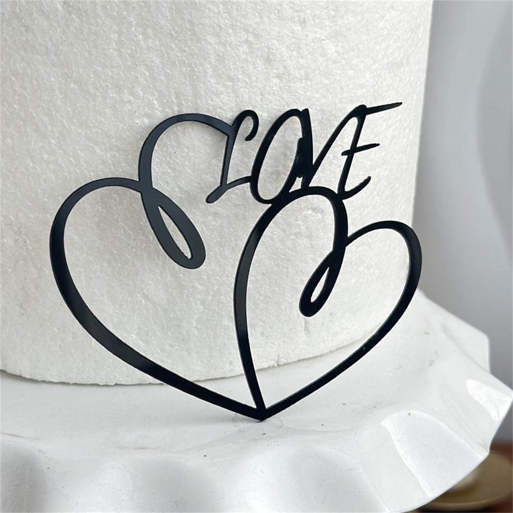 Neue Liebe Hochzeit Cupcake Topper Gold Schwarz Rot Kein Kleben Acryl Kuchen Topper Für Geburtstag Hochzeitsfeier Zubehör Kuchen Dekorationen