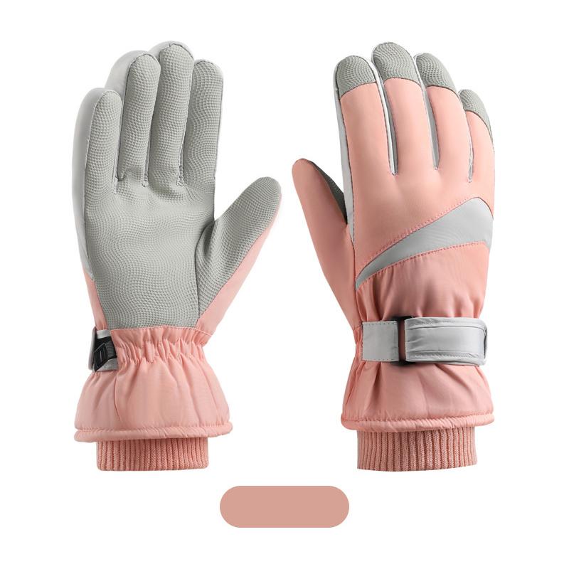 Skiing Women Men Motorcycle Gloves Winter Bicycle Thick Fleece Warm Gloves Tick Touch Screen Water Repellent Wind Shield Gloves Trendy