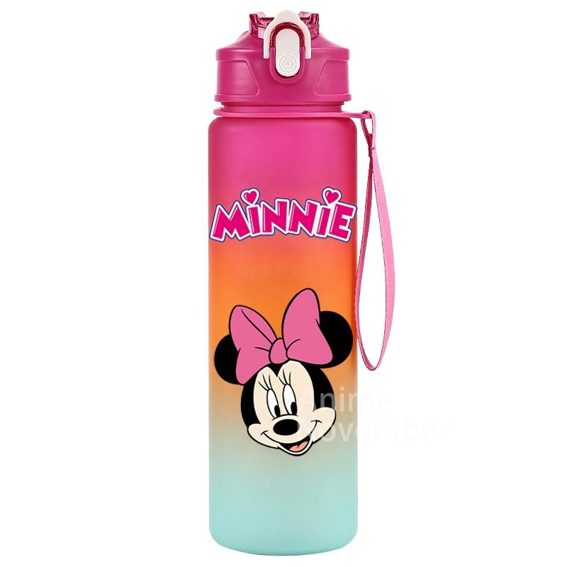 Disney Mickey Mouse Water Cup Minnie Gradient Straw 750Ml Large Capacity Camping Drinking Tools Outdoor Sports Minnie Water Cups