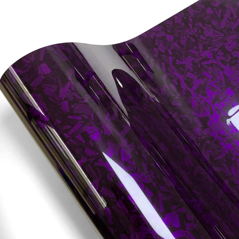 

Purple Crystal Forged Carbon Fiber Wrapping Vinyl Film Car Stickers Air Release Stickers Wrap Foil Car Body FilmsCar Accessories 10cmx150cm