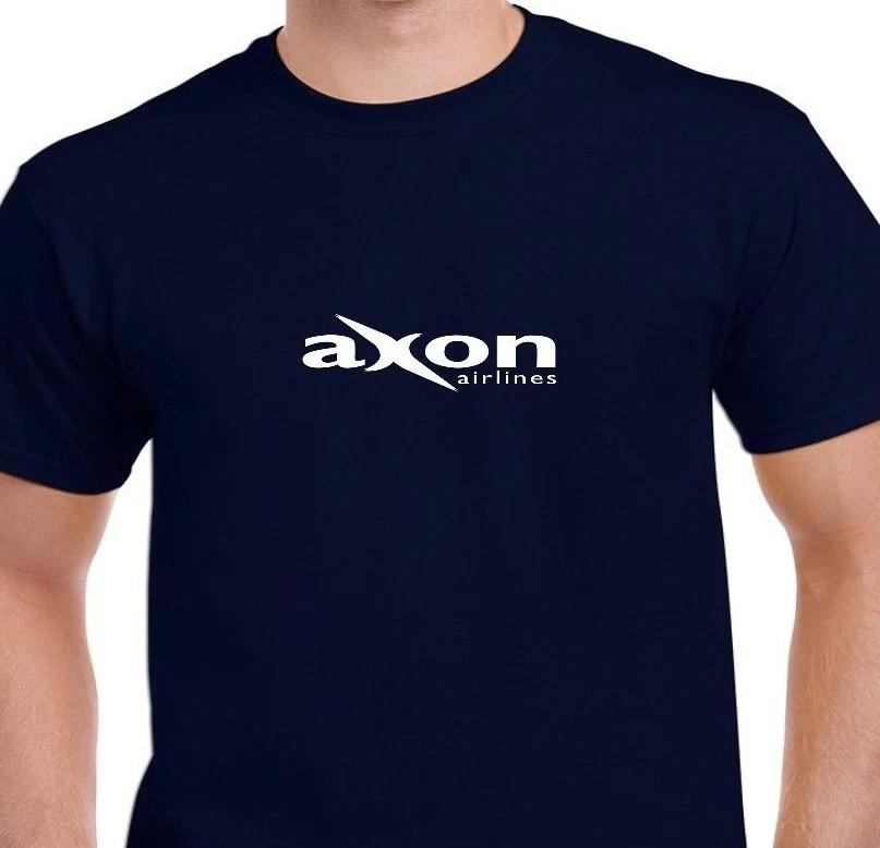 Axon Airlines White Logo Greece Greek Aviation Geek Navy Blue Cotton T-Shirt 3XL
