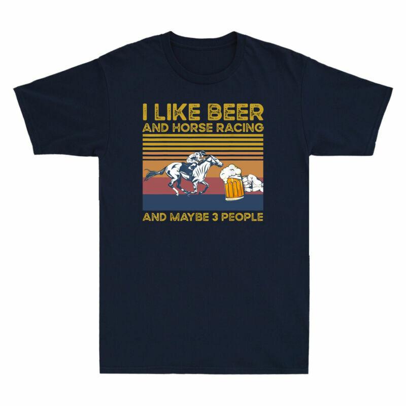 Vintage Black Tshirt Horse Beer 3 And And People Like Maybe Racing Unisex Retro I