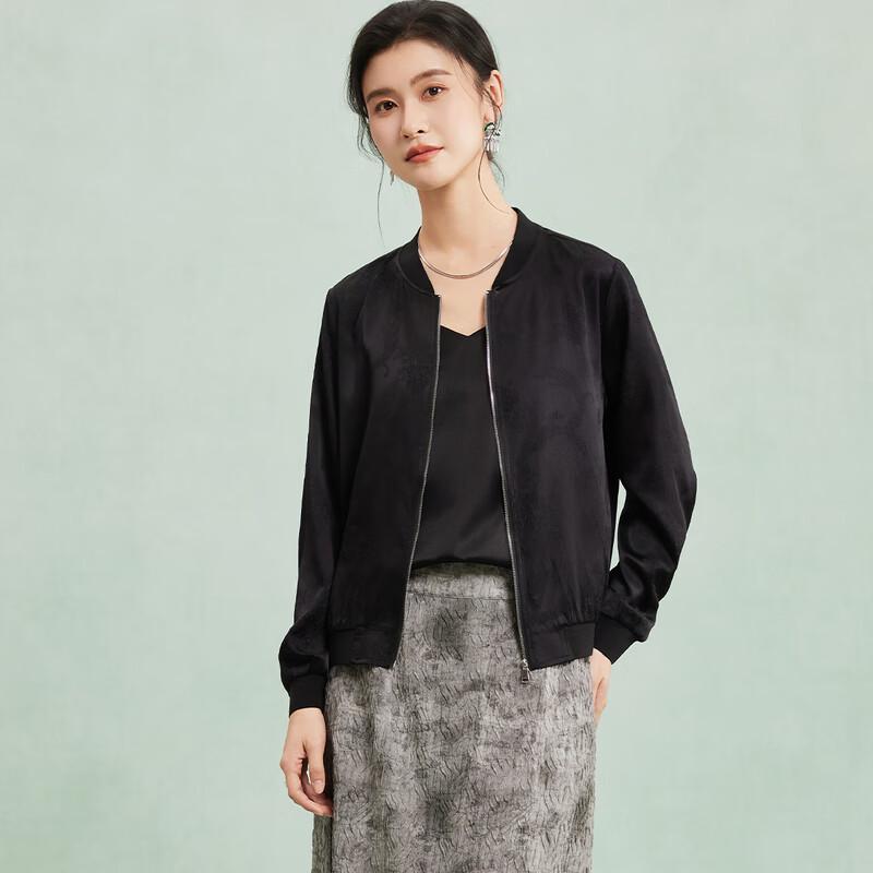 

Mulberry Silk Jacquard Zip Baseball Jacket XL