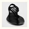 Niche summer new pinch foot handmade knitted flat bottom one pedal cool slippers open toe black mesh hollow sandals women