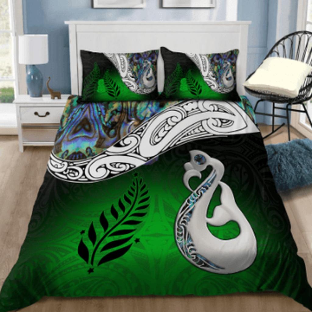 Tmarc Tee New Zealand Aotearoa Maina Paua Shell Printed Bedding Suit Bedroom Decor