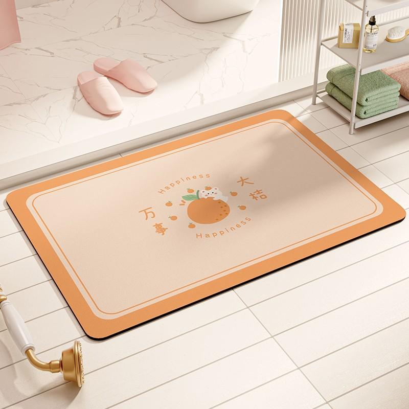 Small Fresh Diatom Mud Soft Ground Paving Anti-Skid Pad Anti-Drop Floor Sticker Small Size Bathroom Absorbent Floor Mat Foot Pad