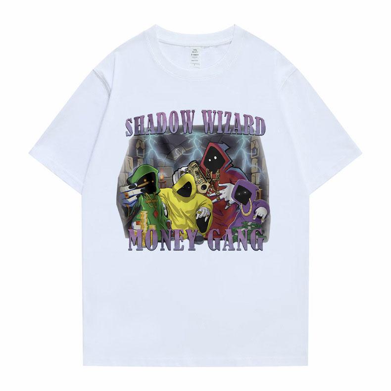 Shadow Wizard Money Gang Funny Meme Print Tshirt Men Casual 100 Cotton Oversized T Shirts Mens Vintage Tshirt Short Sleeve