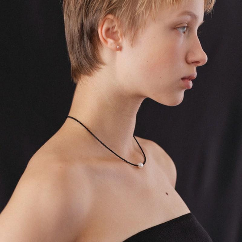 Another Layer Noir Pearl Necklace (silver925)