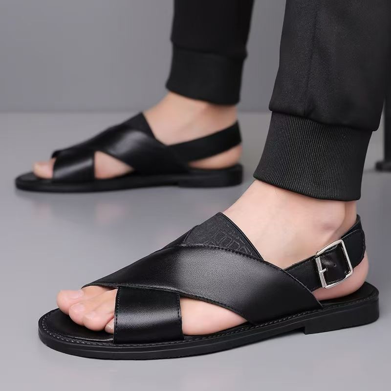 Large Size Sandals Men Wear Extra Large Size Fashion Leopard Print Sandals Casual Breathable Non-slip Versatile Beach Shoes Men