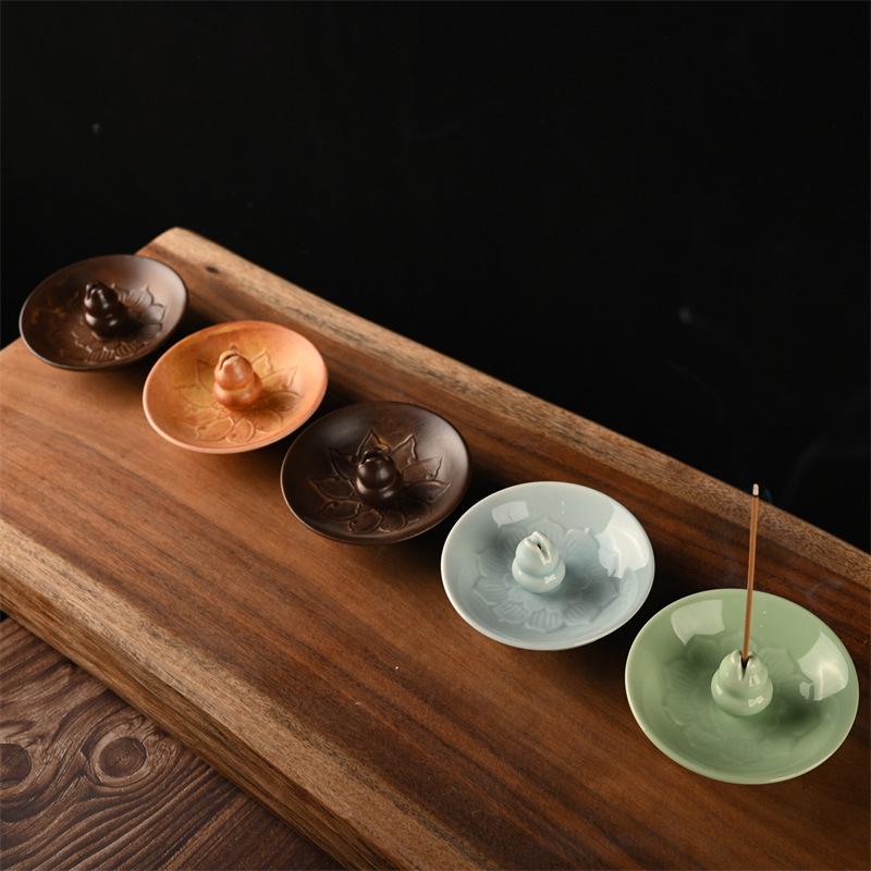 Blue-Green Portable Porcelain Incense Holder for Stick Incense - Ceramic Burner for Home and Indoor Use