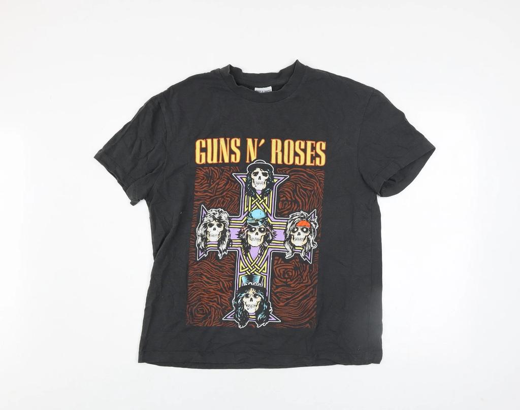 Guns N' Roses Herren Schwarz Grafik Band T-Shirt Größe S