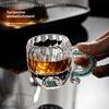 High-grade turquoise teacup women's thickened faceted high-value office teacup crystal glass teacup tea cup