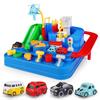 Car Adventure Breakout Train: Educational Inertial Toy Car with Macaron Color Tracks and Parking Lot