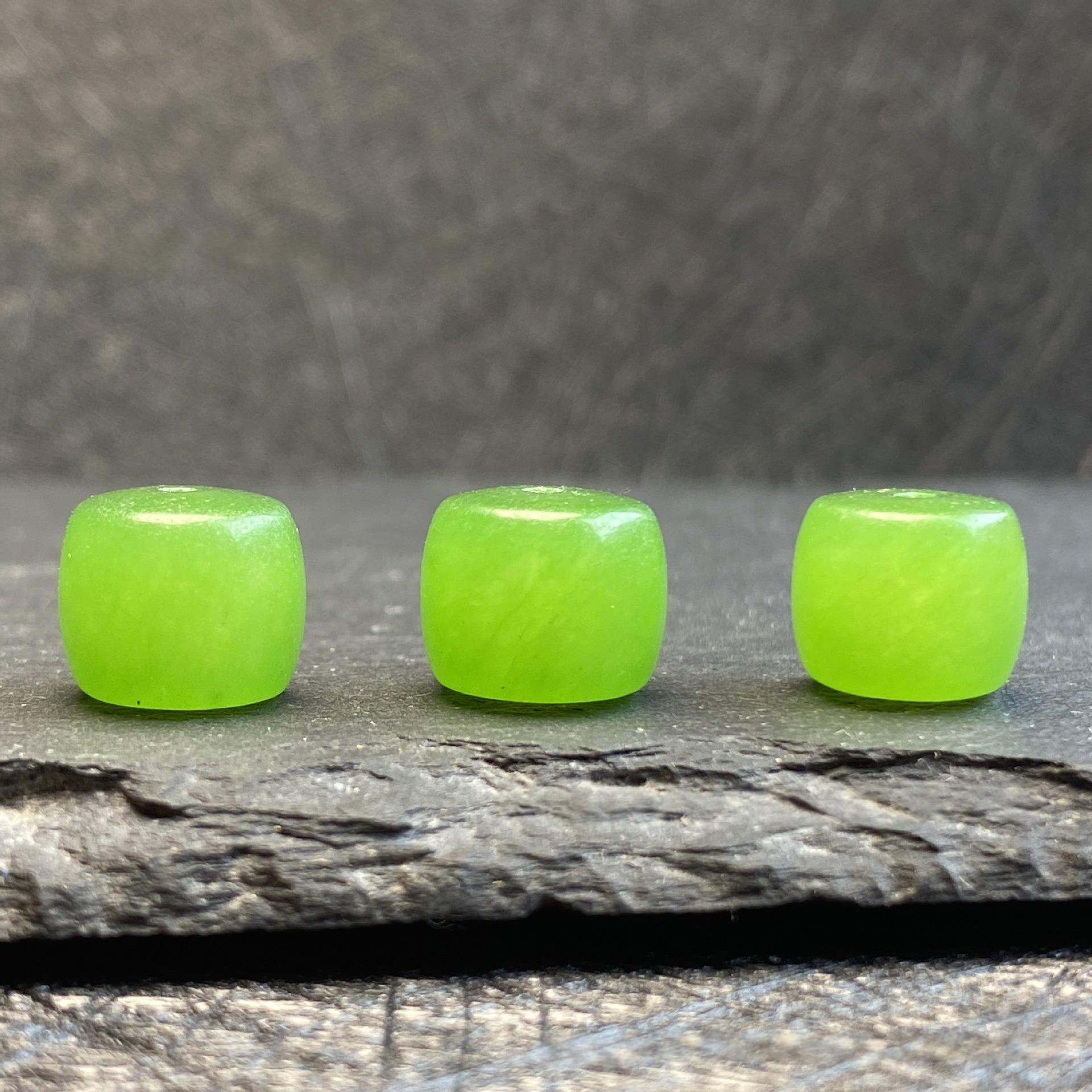 Jade Spinach Green Old-Style Barrel Beads for Bracelets & Necklaces DIY Jewelry Accessories Selected 9*10mm