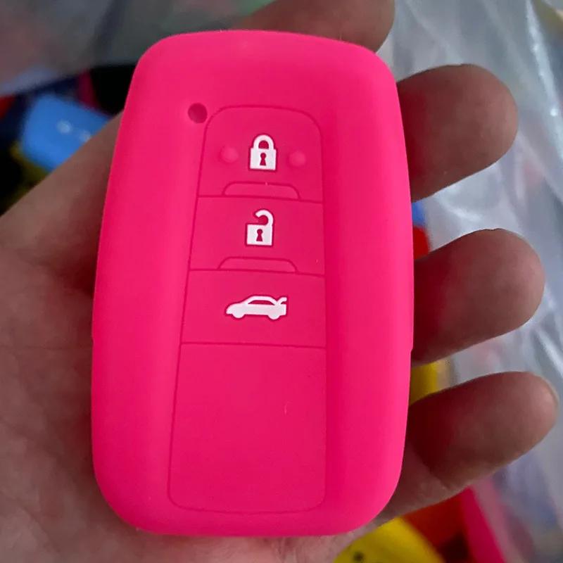 silicone car key cover case for toyota Camry new Prado Avalon Remote Fob Cover 3 Button 2017 2018 2019