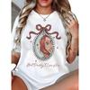 Plus Size Women's Ariel The Little Mermaid Print T-Shirt Casual Loose Round Neck Athleisure All Season Top
