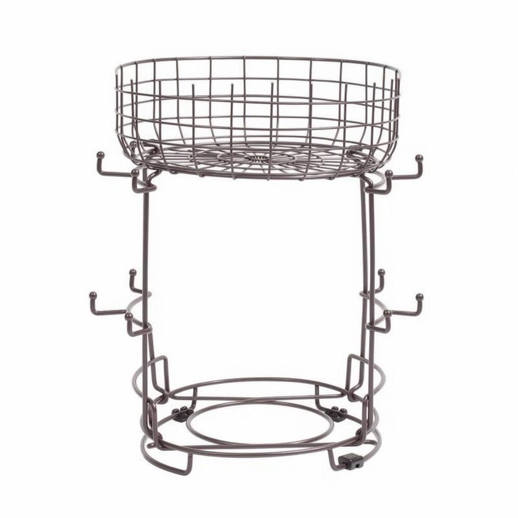 Two-Tier Storage Rack with Hooks Compact Kitchen Shelf Easy to Clean