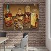 Original Oil Painting by Ian Greathead Four Shots of Buffalo Trace Bourbon. Prints Posters Canvas Painting Home Decoration Artwork for Living Room