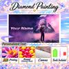 Max Verstappen 5D DIY Diamond Painting Custom Name Text, Full Drill Rhinestone Mosaic Art Home Gift