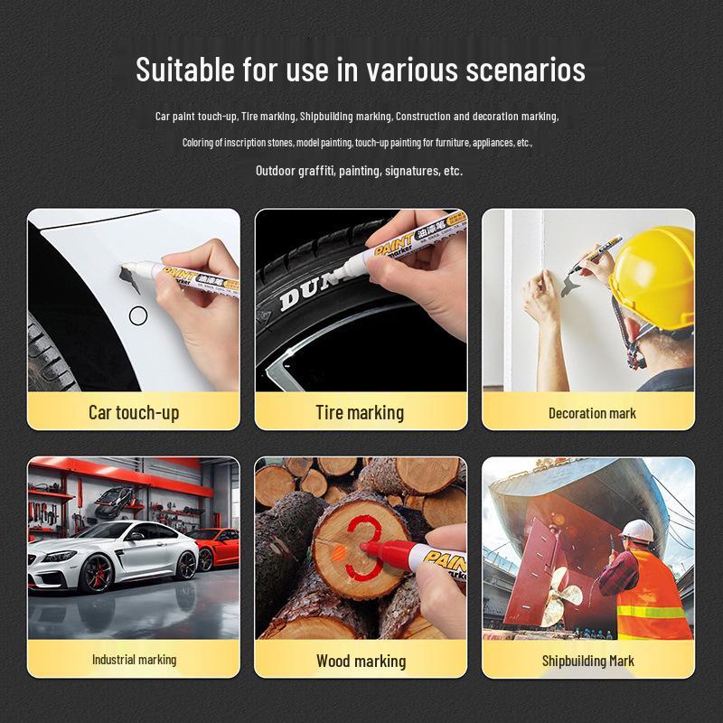 Bao Ke MP680 Waterproof Industrial Paint Marker - White & Gold Signature Pen
