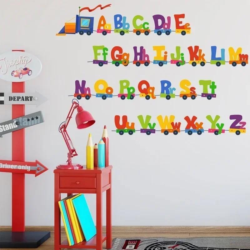 Cartoon Home Decor Wall Sticker 26 Letters Alphabet Wall Stickers Kids Rooms Children Sticker Room Decor Household Accessories