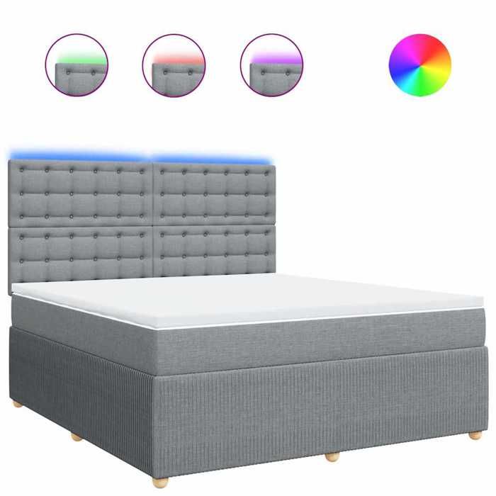 Maison Exclusive - Sommier à lattes de lit avec matelas Gris clair 180x200cm Tissu