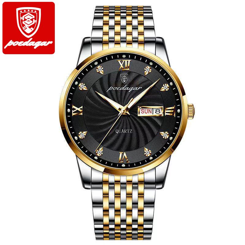 Top High Quality Sport Watches for Men  827 Waterproof Classic Stainless Steel Fashion Man Wrist Business Quartz Watches Quartz Watch