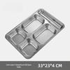 WUHE Stainless Steel 4-Compartment Meal Tray with Spoon Slot