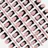 120 Pieces Glossy Black Duck Press On Nails Nude Medium French Tip Nails  For Nail Art