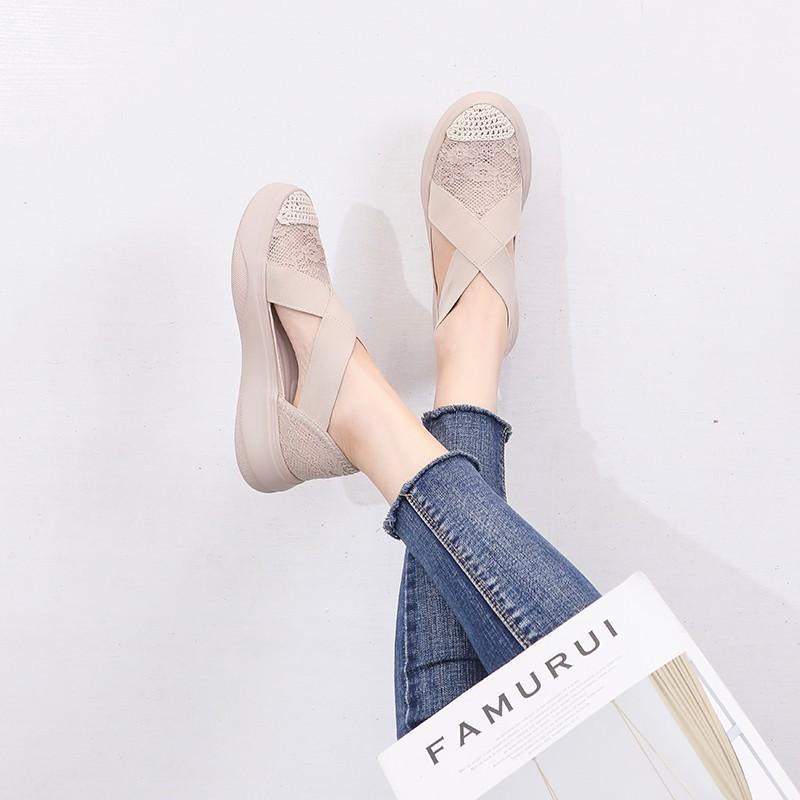 Fisherman Shoes Women's New Flat-bottomed Lace Thick-soled Trendy Bag Head Sandals