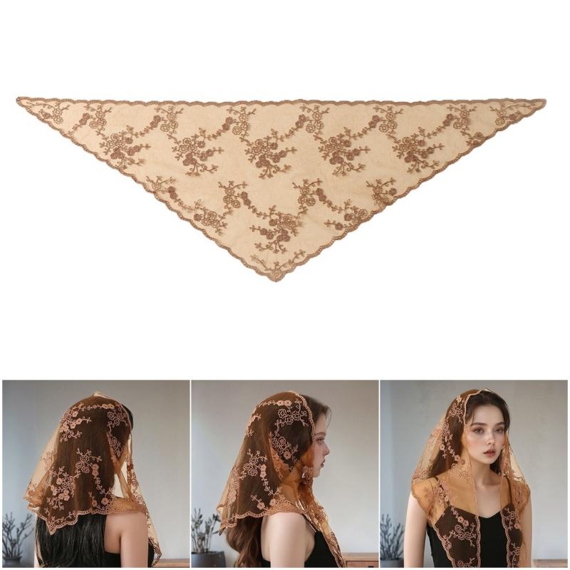 Elegant Lace Bandana For Women Breathable Polyester Fabric Hair Accessory For Daily Wear