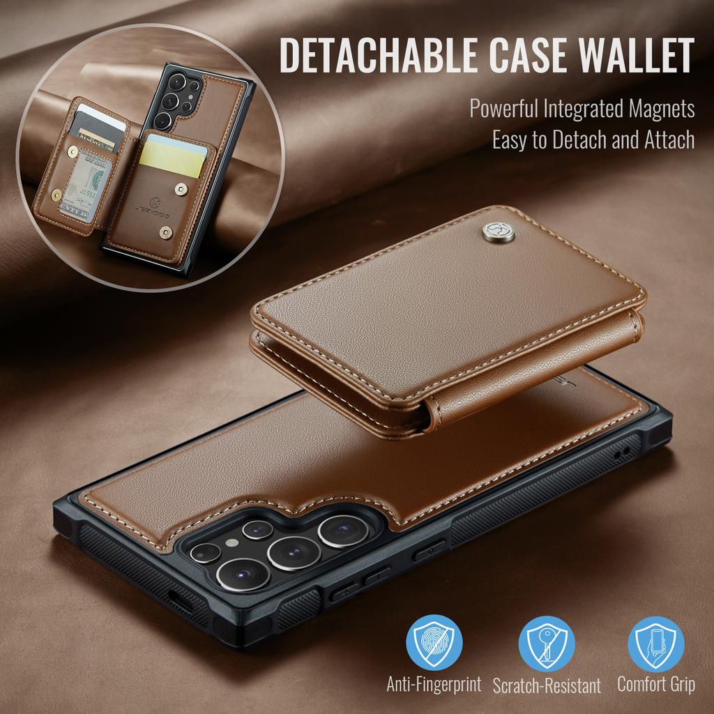 2 in 1 Detachable Magnetic Cards Solt Wallet Leather Case For Samsung S25 Ultra S24 Plus S23 S22 A16 A26 A36 A56 A06 A17 Cover