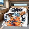1PC Manta de Franela con Estampado de Son Goku, Alta Calidad para Todas las Estaciones, Decoración del Hogar, Calidez y Comodidad, Perfecta para Regalos de Navidad