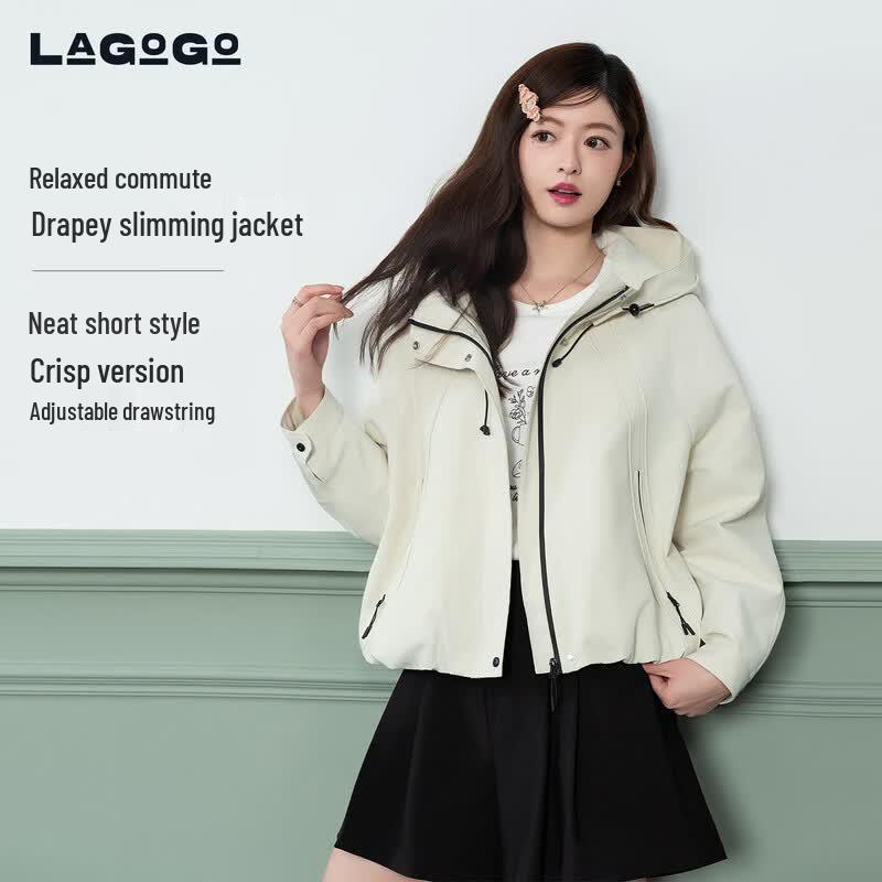 LAGOGO Women s 2026 Spring Hooded Jacket M