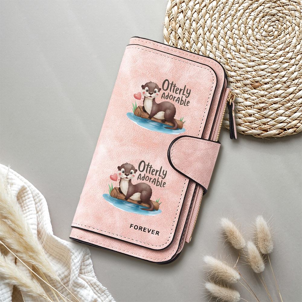 Cute Otter Pattern Women Wallet Fashion Long Purse Portable Card Holder Forever Clutch