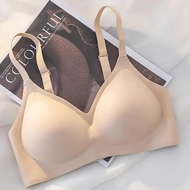 Bügelloser Push-Up-BH für Damen - Weiches Lift-Design, Nahtlose Raffung, Entwickelt für kleine Brüste, Verstellbare Träger