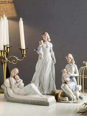 Nordic Creative Ceramics Character Retro Marry Modern Home Decorations Decorative Ornaments Portrait Sculpture Figurines