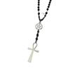Y2K Punk Long Cross Necklace for Women - Dark Beaded European & American Versatile Clavicle Chain