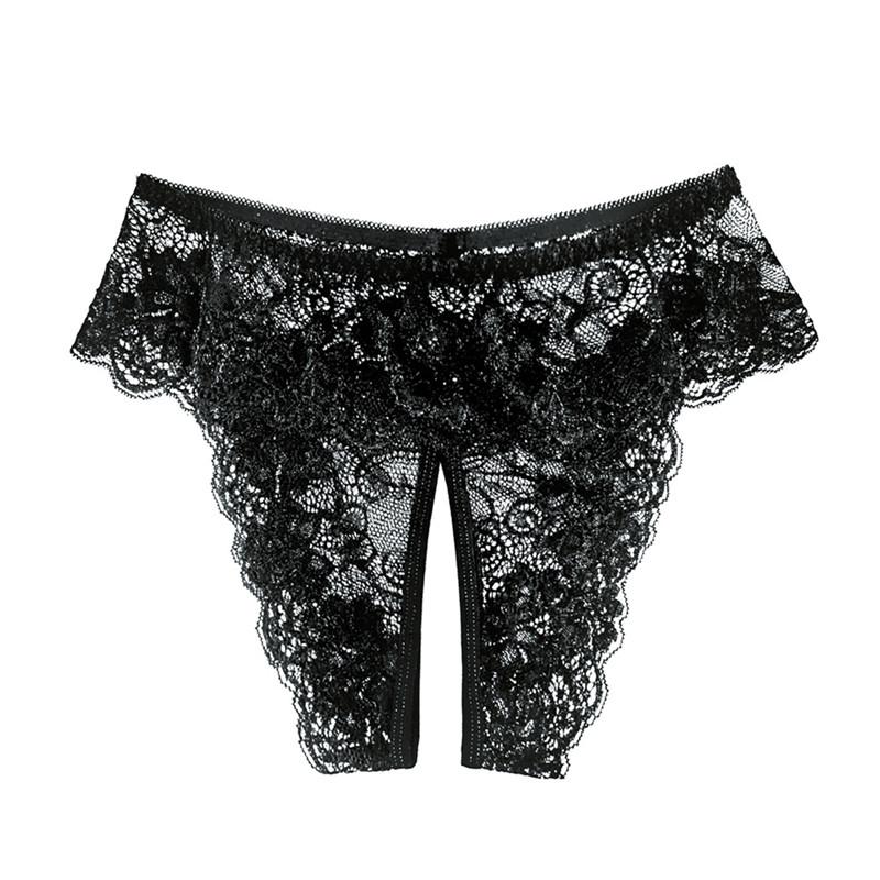 Kvinner Perspektiv Truser Stor Størrelse Åpent Skritt Uthult Sexy Thong Blonderundertøy Dame Undertøy med lav midje