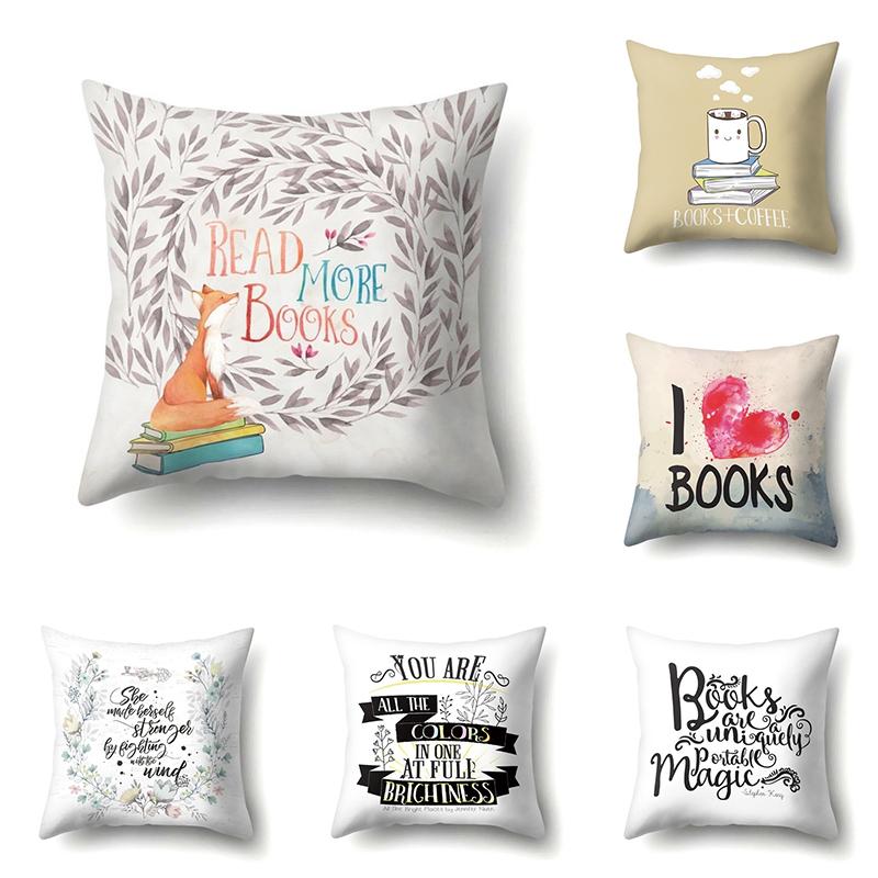 

45 * 45 см Библиотека Декоративная наволочка Офисная учебная подушка Чехол для гостиной Диван Талия Подушка Чехол для подушки Украшение дома
